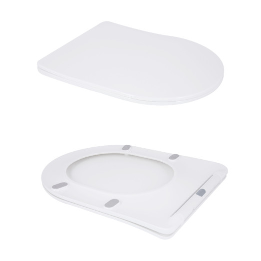 Унитаз напольный Qtap Grand Ultra Quiet безободковый с сиденьем Soft-close white (QT26228301W)