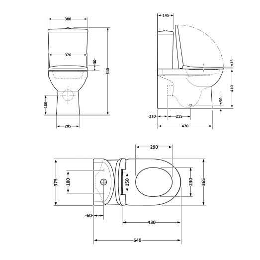 Унитаз напольный Qtap Jay Ultra Quiet с сиденьем Soft-close (QT07222175TW)