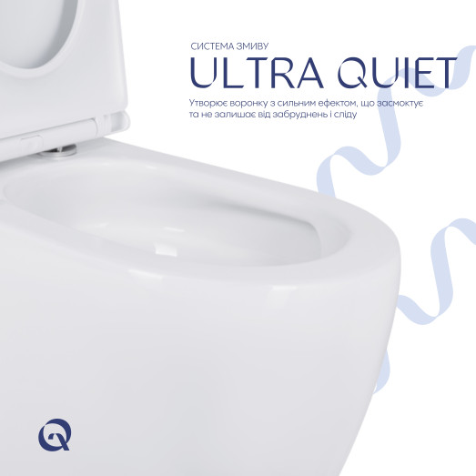 Унитаз напольный Qtap Robin New Ultra Quiet безободковый с сиденьем Soft-close white (QT13226083AW)