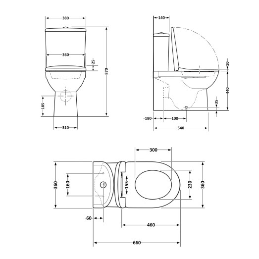 Унитаз напольный Qtap Robin Ultra Quiet безободковый с сиденьем Soft-close MATT BLACK (QT13226083AMB)
