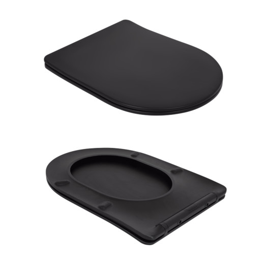 Унитаз напольный Qtap Robin Ultra Quiet безободковый с сиденьем Soft-close MATT BLACK (QT13226083AMB)