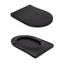 Унитаз напольный Qtap Robin Ultra Quiet безободковый с сиденьем Soft-close MATT BLACK (QT13226083AMB)