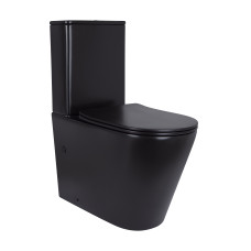 Унитаз напольный Qtap Scorpio Ultra Quiet безободковый с сиденьем Soft-close MATT BLACK (QT14226088AMB)