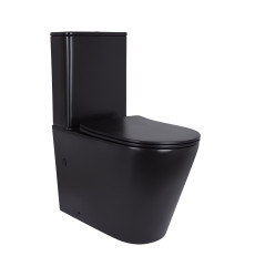 Унитаз напольный Qtap Scorpio Ultra Quiet безободковый с сиденьем Soft-close MATT BLACK (QT14226088AMB)