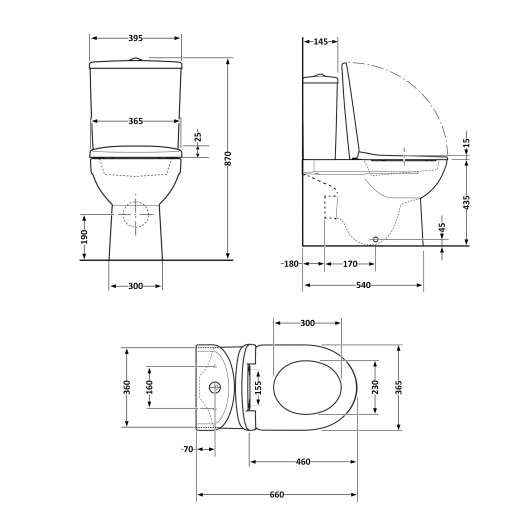 Унитаз напольный Qtap Scorpio Ultra Quiet безободковый с сиденьем Soft-close MATT BLACK (QT14226088AMB)