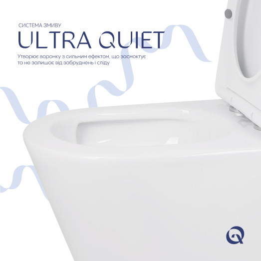 Унитаз напольный Qtap Swan Ultra Quiet с сиденьем Soft-close (QT16222182TW)