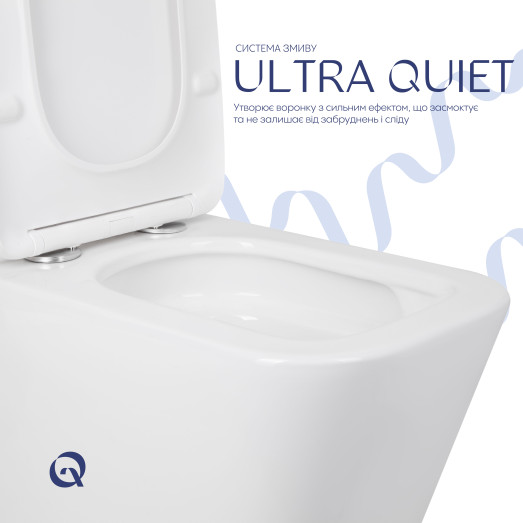 Унитаз напольный Qtap Tern Ultra Quiet безободковый с сиденьем Soft-Close White (QT17226003AW)