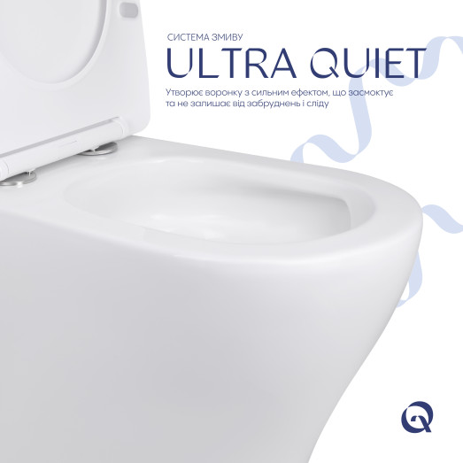 Унитаз напольный Qtap Virgo Ultra Quiet безободковый с сиденьем Soft-close white (QT18226092AW)