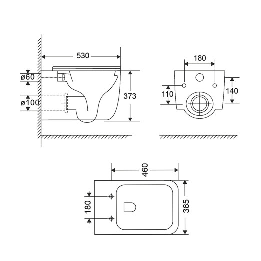 Унитаз подвесной Qtap Gemini безободковый с сиденьем Soft-close QT2533076EUQMB Унитаз подвесной Qtap Gemini безободковый с сиденьем Soft-close QT2533076EUQMB