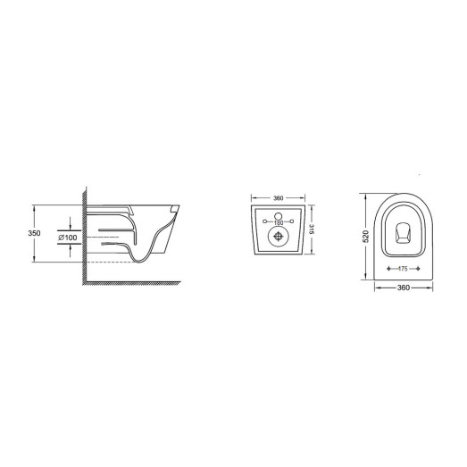 Унітаз підвісний Qtap Jay безобідковий з сідінням Soft-close QT07335176W Унітаз підвісний Qtap Jay безобідковий з сідінням Soft-close QT07335176W