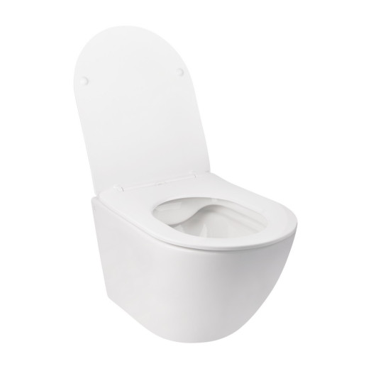 Унітаз підвісний Qtap Jay безобідковий з сідінням Soft-close QT07335176W Унітаз підвісний Qtap Jay безобідковий з сідінням Soft-close QT07335176W
