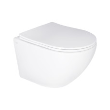 Унитаз подвесной Qtap Jay безободковый Ultra Quiet с сиденьем Soft-close (QT07335177W)