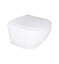 Унитаз подвесной Qtap Jay безободковый Ultra Quiet с сиденьем Soft-close (QT07335177W)