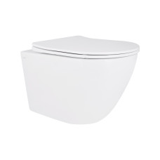 Унитаз подвесной Qtap Robin Mew безободковый с сиденьем Soft-close (QT13332381ASW)