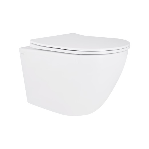 Унитаз подвесной Qtap Robin Mew безободковый с сиденьем Soft-close (QT13332381ASW)