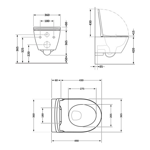 Унитаз подвесной Qtap Robin Mew безободковый с сиденьем Soft-close (QT13332381ASW)