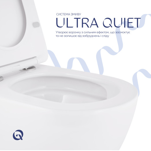 Унитаз подвесной Qtap Robin Mew безободковый с сиденьем Soft-close (QT13332381ASW)
