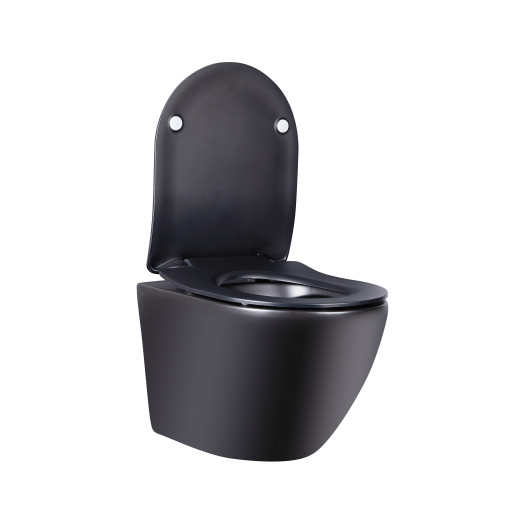 Унитаз подвесной Qtap Robin New безободковый с сиденьем Soft-close QT1333046ENRMB Унитаз подвесной Qtap Robin New безободковый с сиденьем Soft-close QT1333046ENRMB