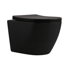 Унитаз подвесной Qtap Robin New Ultra Quiet безободковый с сиденьем Soft-close MATT BLACK (QT13332381ASMB)