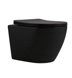 Унитаз подвесной Qtap Robin New Ultra Quiet безободковый с сиденьем Soft-close MATT BLACK (QT13332381ASMB)