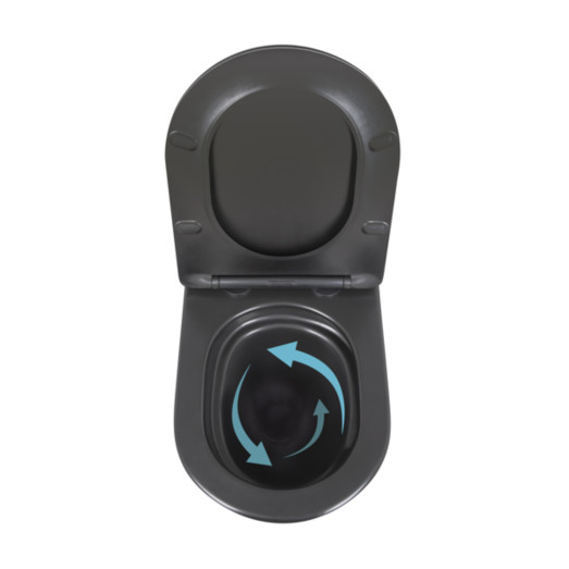 Унитаз подвесной Qtap Robin New Ultra Quiet безободковый с сиденьем Soft-close MATT BLACK (QT13332381ASMB)