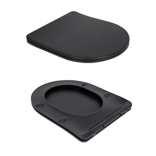 Унитаз подвесной Qtap Robin New Ultra Quiet безободковый с сиденьем Soft-close MATT BLACK (QT13332381ASMB)