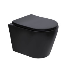 Унитаз подвесной Qtap Scorpio Ultra Quiet безободковый с сиденьем Soft-close MATT BLACK (QT14332380AMB)
