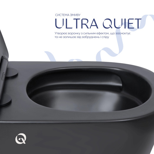 Унитаз подвесной Qtap Scorpio Ultra Quiet безободковый с сиденьем Soft-close MATT BLACK (QT14332380AMB)