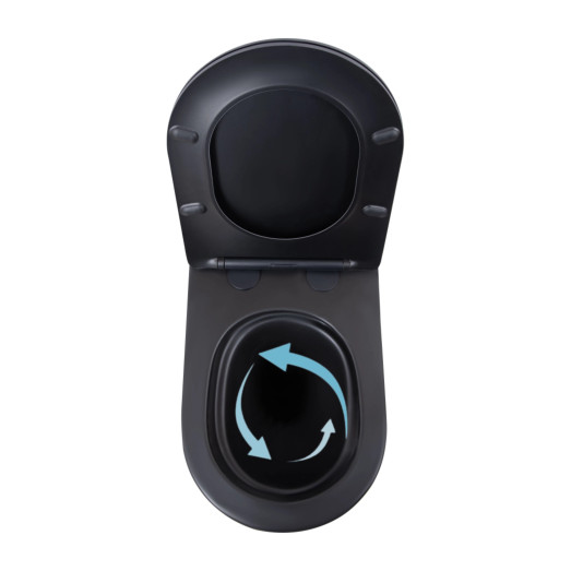 Унитаз подвесной Qtap Scorpio Ultra Quiet безободковый с сиденьем Soft-close MATT BLACK (QT14332380AMB)
