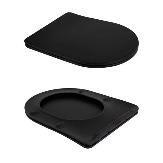 Унитаз подвесной Qtap Scorpio Ultra Quiet безободковый с сиденьем Soft-close MATT BLACK (QT14332380AMB)