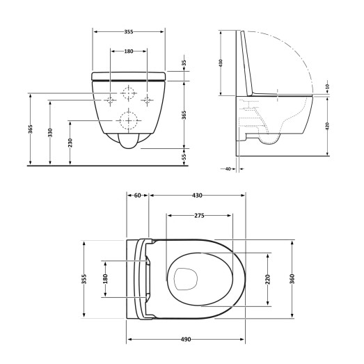 Унитаз подвесной Qtap Taurus безободковый с сиденьем Soft-close (QT2433084EUQMB)
