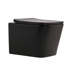 Унитаз подвесной Qtap Tern New Ultra Quiet безободковый с сиденьем Soft-close MATT BLACK (QT17332303ASMB)