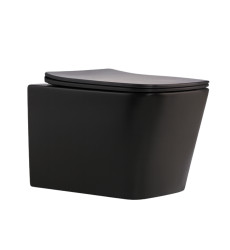 Унитаз подвесной Qtap Tern New Ultra Quiet безободковый с сиденьем Soft-close MATT BLACK (QT17332303ASMB)