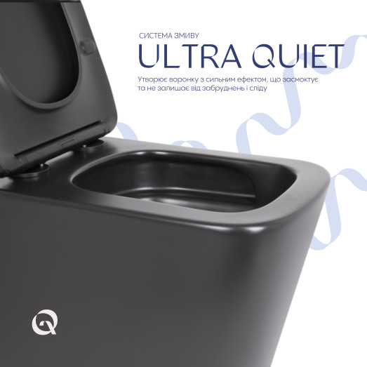 Унитаз подвесной Qtap Tern New Ultra Quiet безободковый с сиденьем Soft-close MATT BLACK (QT17332303ASMB)
