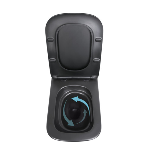 Унитаз подвесной Qtap Tern New Ultra Quiet безободковый с сиденьем Soft-close MATT BLACK (QT17332303ASMB)