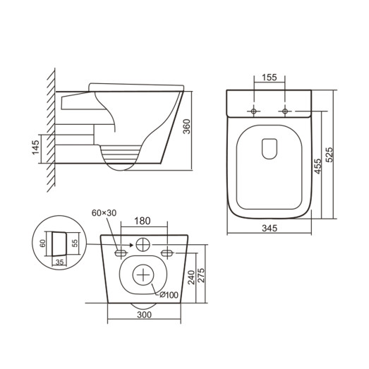 Унитаз подвесной Qtap Tern Ultra Quiet безободковый с сиденьем Soft-close WHITE (QT17332303AW)