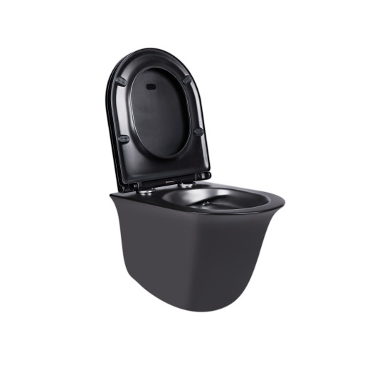 Унитаз подвесной Qtap Virgo безободковый с сиденьем Soft-close QT1833051ERMB Унитаз подвесной Qtap Virgo безободковый с сиденьем Soft-close QT1833051ERMB