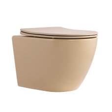 Унитаз подвесной Qtap Robin Ultra Quiet Beige с сиденьем Soft-close (QT13332381ASSB)
