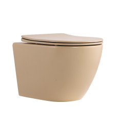 Унитаз подвесной Qtap Robin Ultra Quiet Beige с сиденьем Soft-close (QT13332381ASSB)