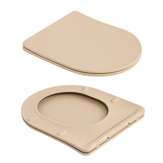 Унитаз подвесной Qtap Robin Ultra Quiet Beige с сиденьем Soft-close (QT13332381ASSB)