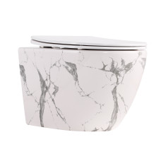 Унитаз подвесной Qtap Robin Ultra Quiet Marble с сиденьем Soft-close (QT13332381ASMR)