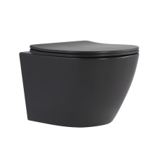 Унитаз подвесной Qtap Robin Ultra Quiet Anthracite с сиденьем Soft-close (QT13332381ASAN)