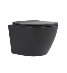 Унитаз подвесной Qtap Robin Ultra Quiet Anthracite с сиденьем Soft-close (QT13332381ASAN)