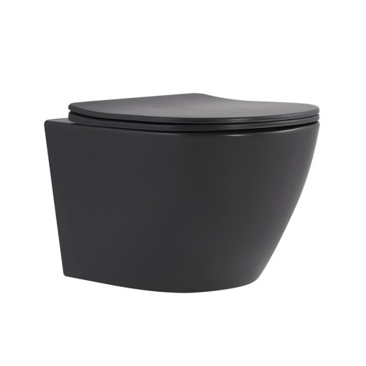 Унитаз подвесной Qtap Robin Ultra Quiet Anthracite с сиденьем Soft-close (QT13332381ASAN)