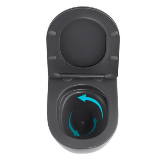 Унитаз подвесной Qtap Robin Ultra Quiet Anthracite с сиденьем Soft-close (QT13332381ASAN)