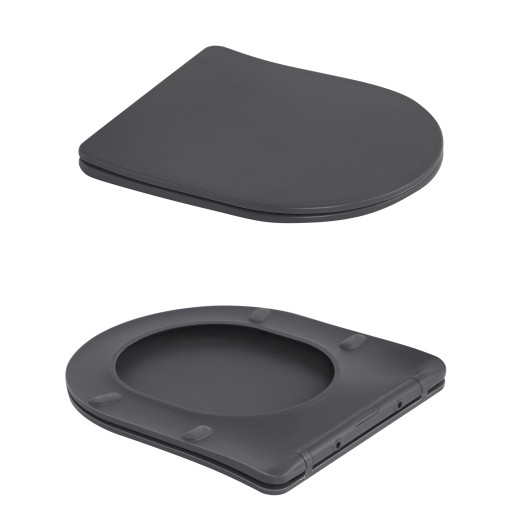 Унитаз подвесной Qtap Robin Ultra Quiet Anthracite с сиденьем Soft-close (QT13332381ASAN)