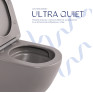 Унитаз подвесной Qtap Robin Ultra Quiet Stone Grey с сиденьем Slim Soft-close (QT13332381АSSG)