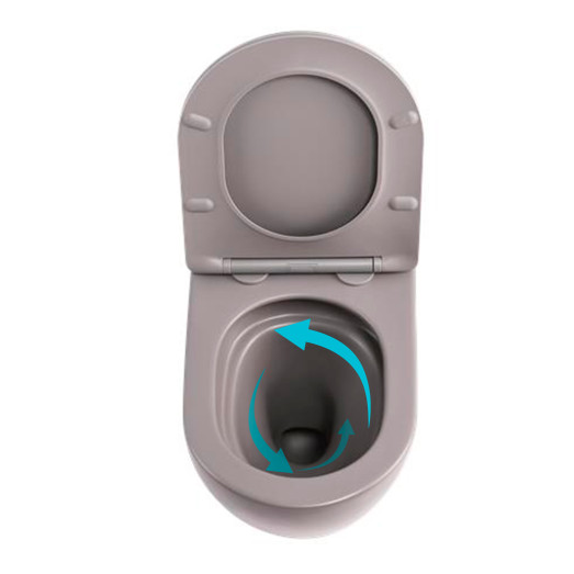 Унитаз подвесной Qtap Robin Ultra Quiet Stone Grey с сиденьем Slim Soft-close (QT13332381АSSG)