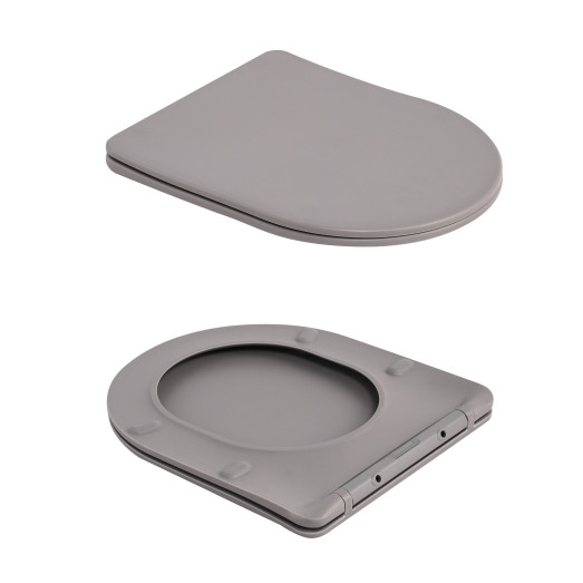 Унитаз подвесной Qtap Robin Ultra Quiet Stone Grey с сиденьем Slim Soft-close (QT13332381АSSG)