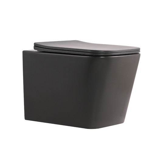 Унитаз подвесной Qtap Tern Ultra Quiet Anthracite с сиденьем Soft-close (QT17332303ASAN)